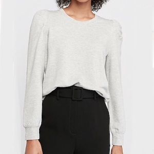 Express Puff Shoulder Crew Neck Sweater